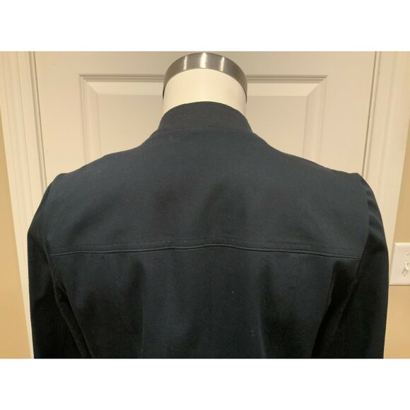 T Tahari Navy Blue Zip-Up Jacket W/ Pockets & Exposed Zipper, Size 8 (US) - Picture 7 of 9